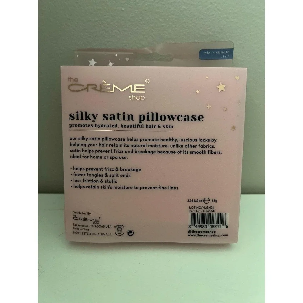 The Crème Shop Silky Satin Pillowcase - Blush Constellation - Standard Size NEW
